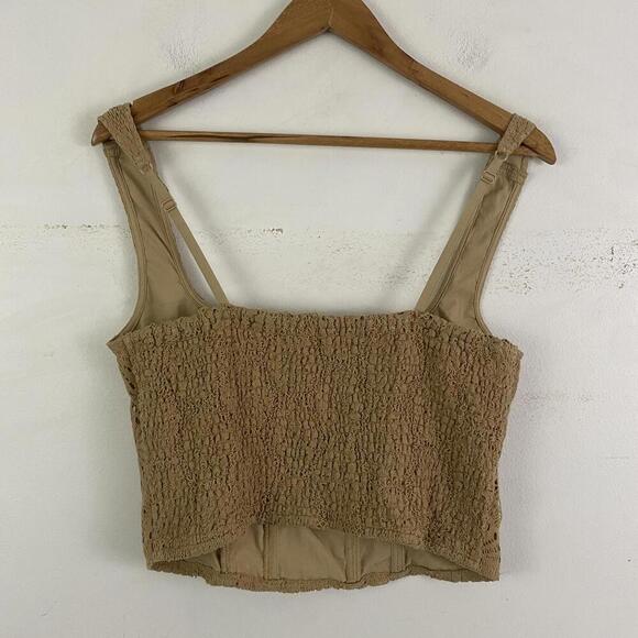 AMERICAN EAGLE light brown lace corset crop top - Picture 2 of 4